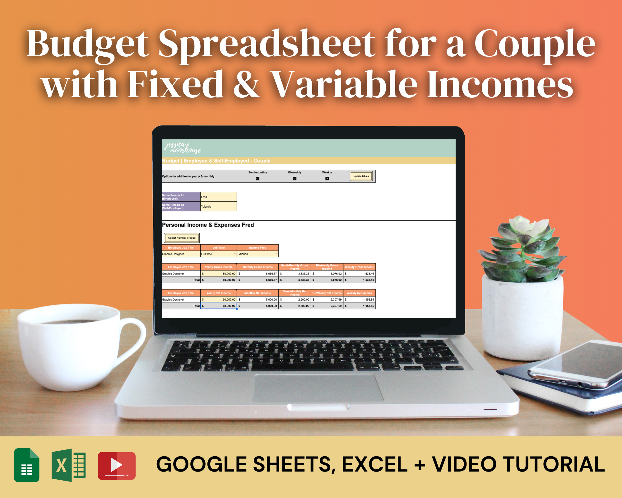 Budget Spreadsheet | Employee & Self-Employed - Couple