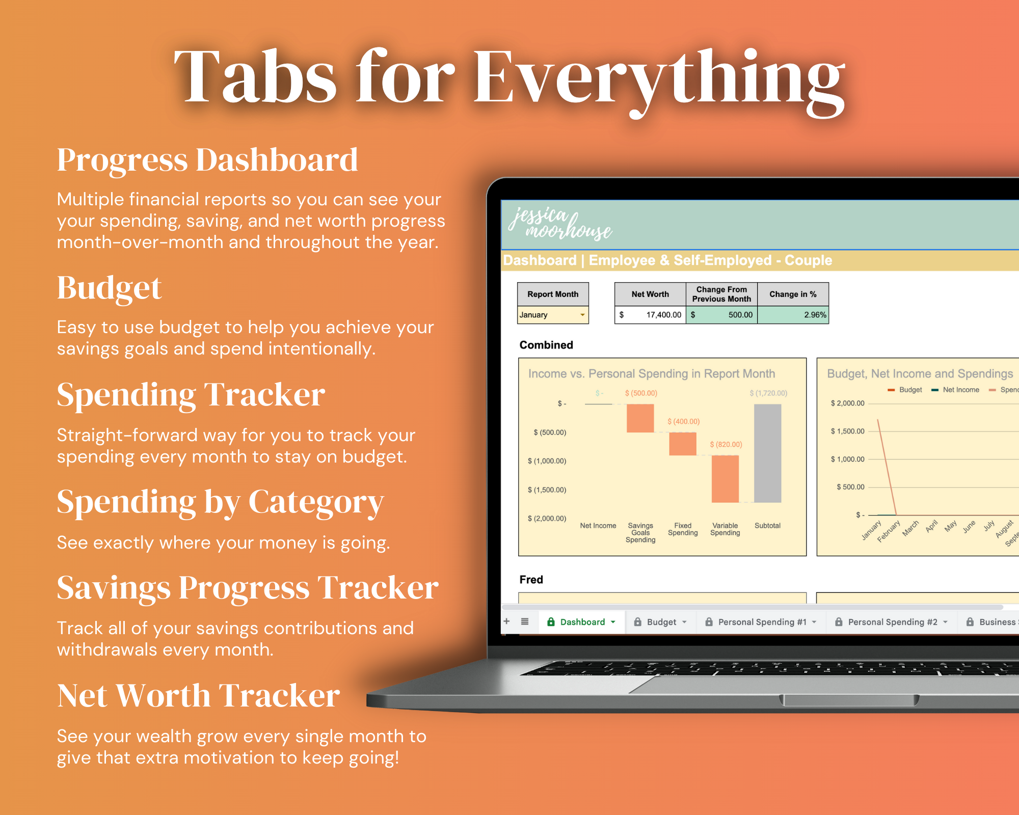 Budget Spreadsheet | Employee & Self-Employed - Couple