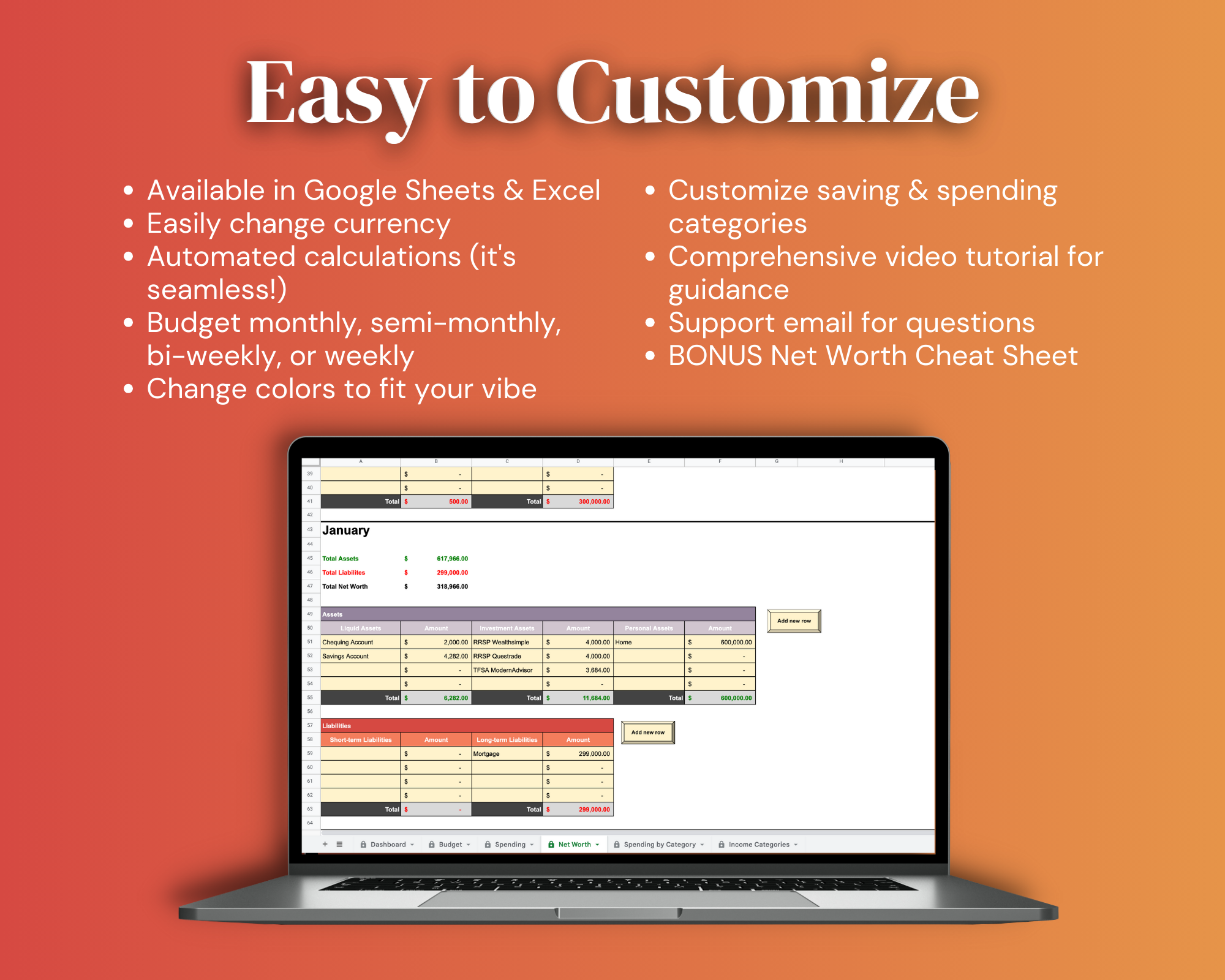 Budget Spreadsheet | Employee with Side Hustle - Individual